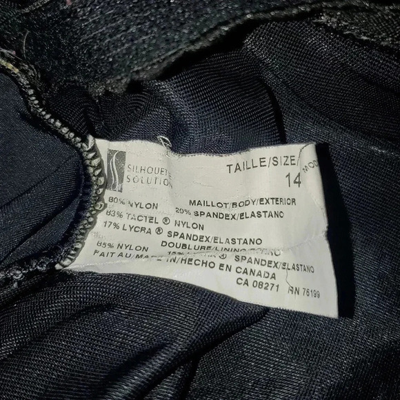 Silhouette Solutions One Piece Figure Flattering Swimsuit black/gold size 14 - Picture 12 of 15